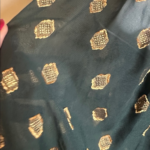 Calvin‎ Klein Size 8 Dark Green Patterned Long Sleeve Dress - Picture 5 of 11